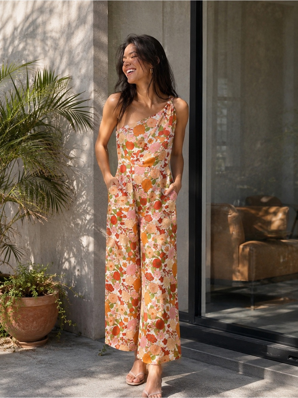🧡 BTFL-LIFE (ANTHROPOLOGIE) Nolana Satin Jumpsuit. Large. Great Condition!